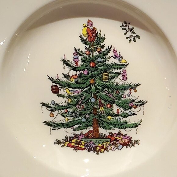2 New Spode Christmas Tree 9" Soup plate low Rimmed bowls Salad - Picture 3 of 4